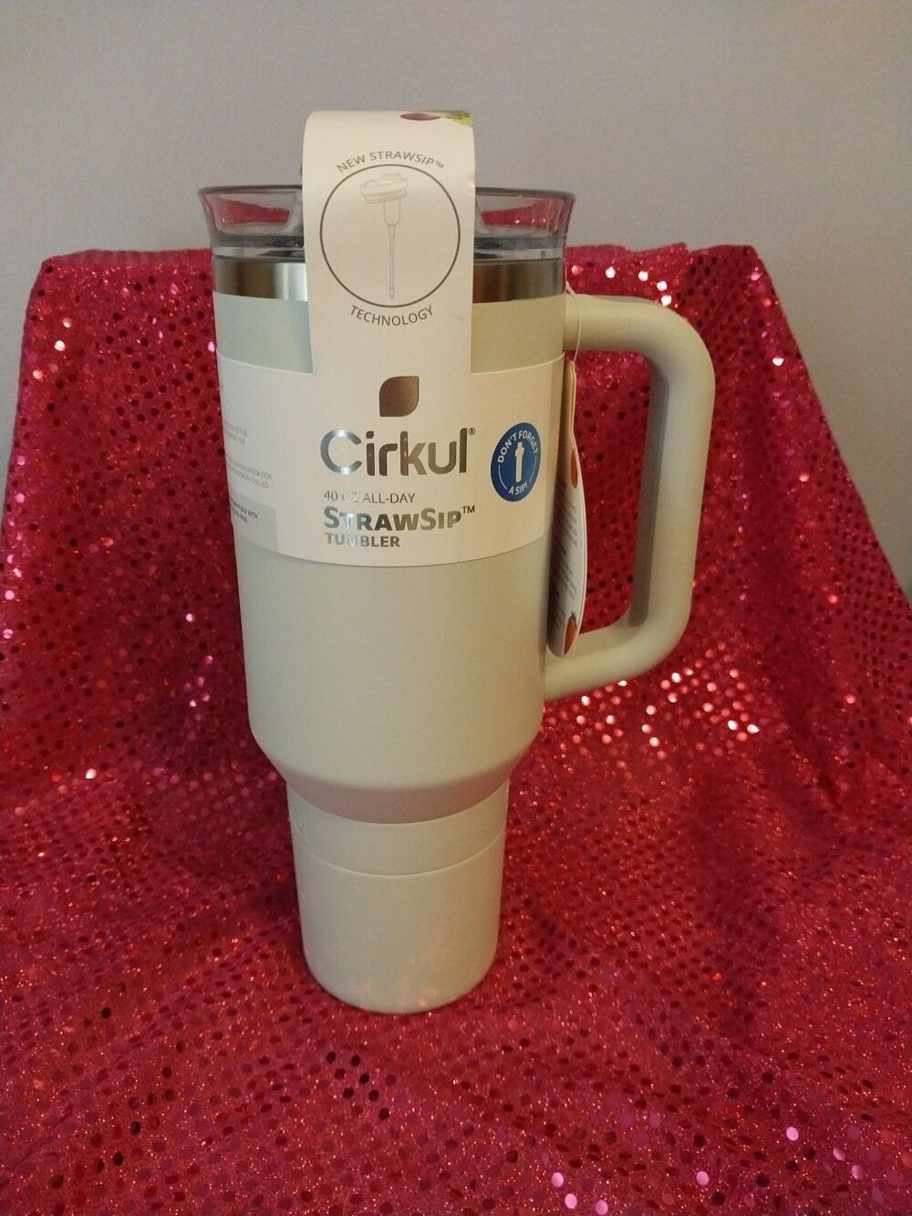 Cirkul 40 OZ All Day Straw Sip Stainless Steel Tumbler Fog Gray Spill Resistant